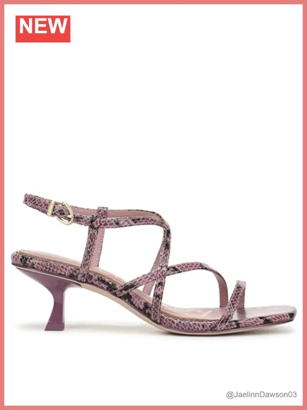 Kitten Heel Strappy Open Toe Sandals Faux Leather Buckle
